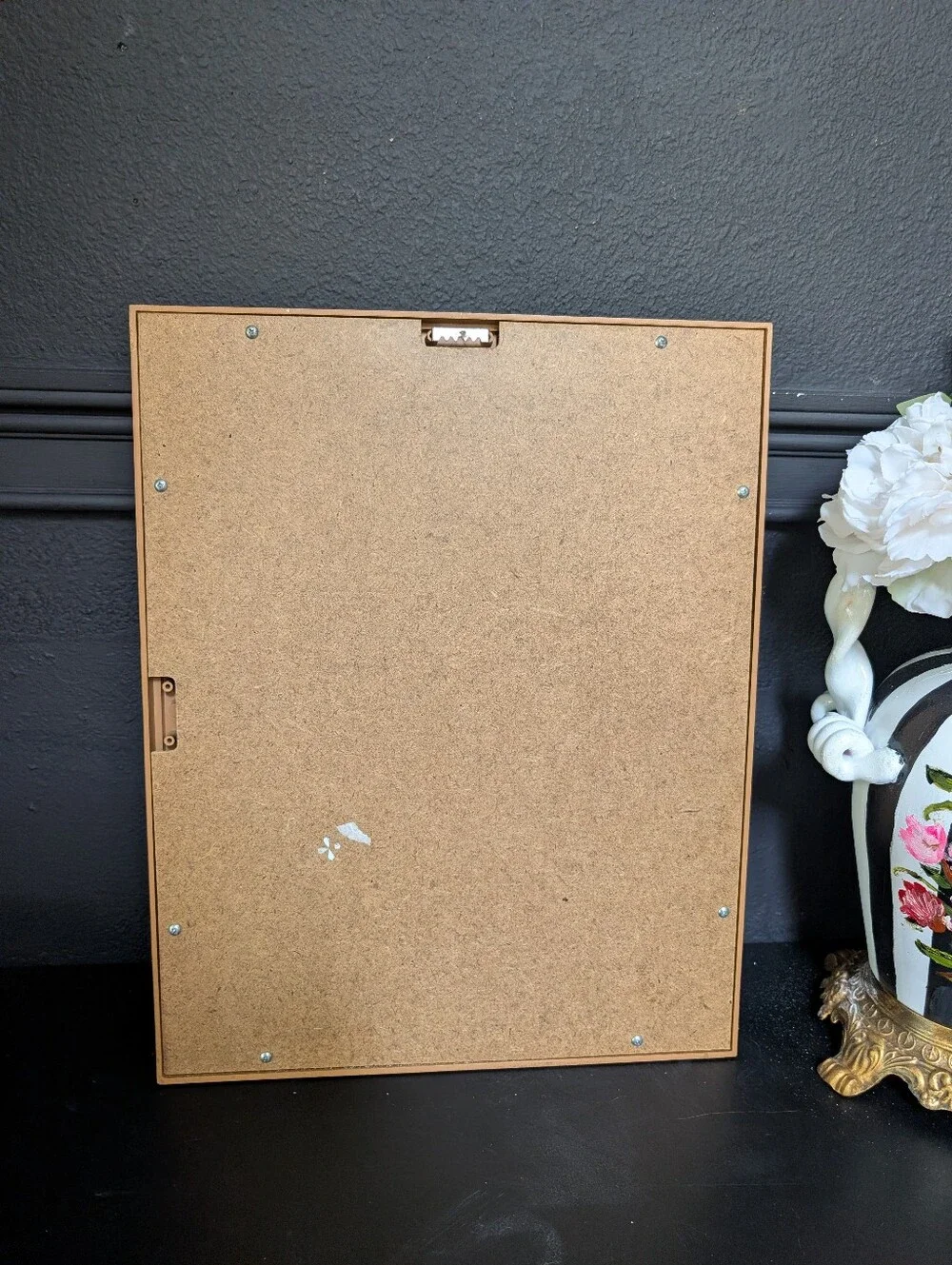 Vintage Gold MCM Hollywood Regency Bow Detail Wall Frame w/ VTG style Print 19.5